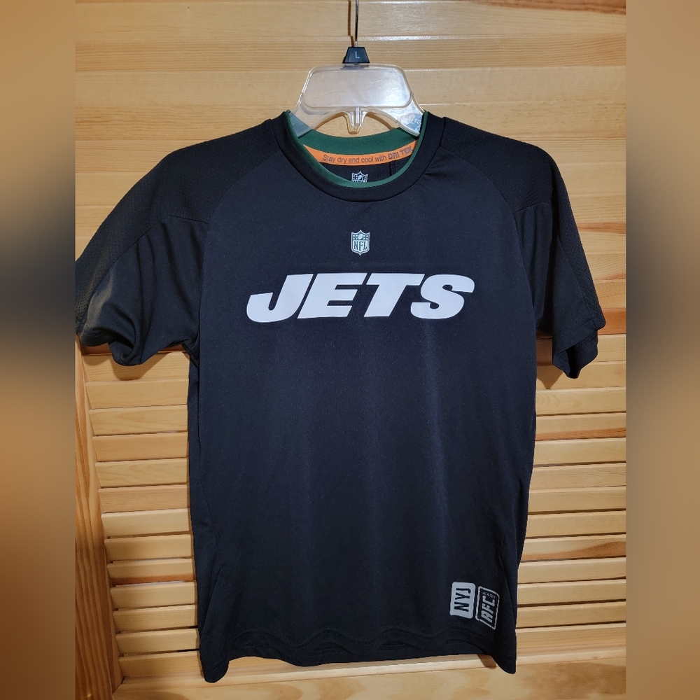 NFL Youth Boys 8-20  New York  JETS "COVERT" TOP Black - LARGE (14-16)